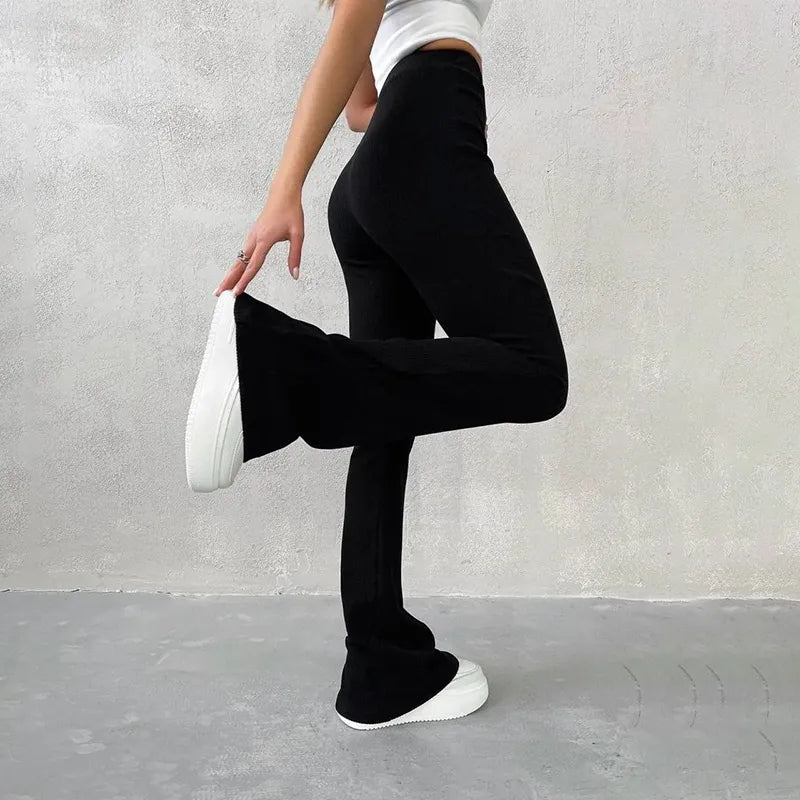 Adria | Flared Ribbed Broek