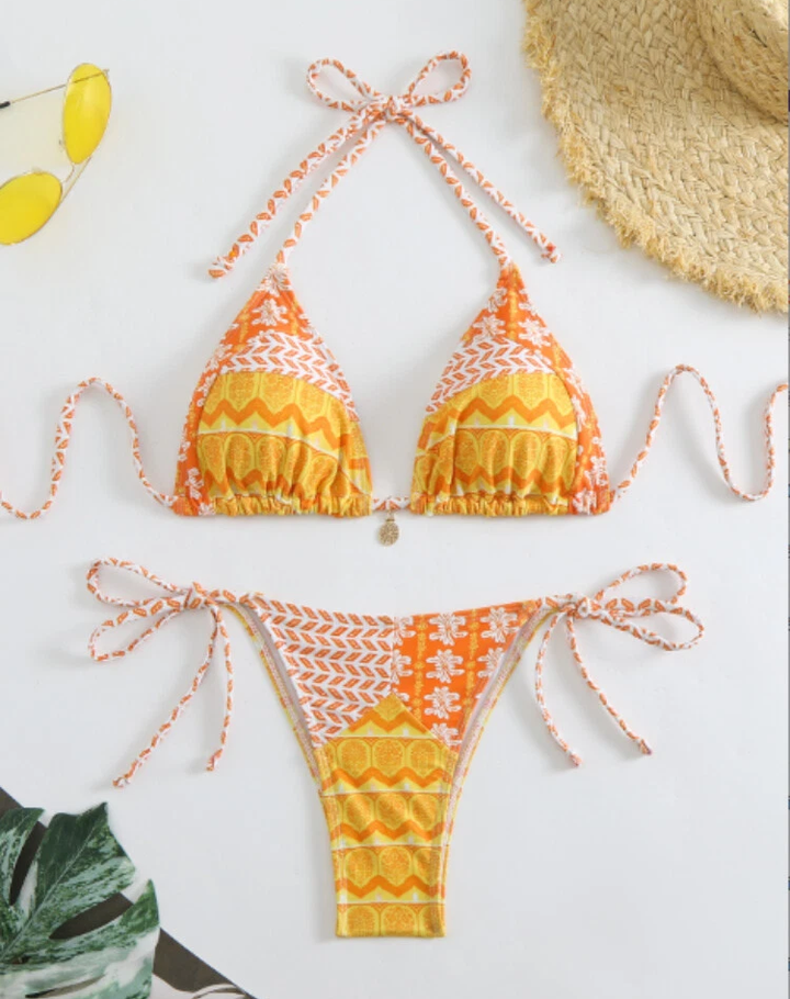 Farfalah | Modne bikini trójkątne z boho nadrukiem