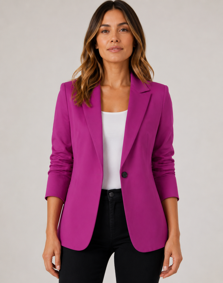 Dames Elegante Blazer met Getailleerde Pasvorm en Reverskraag