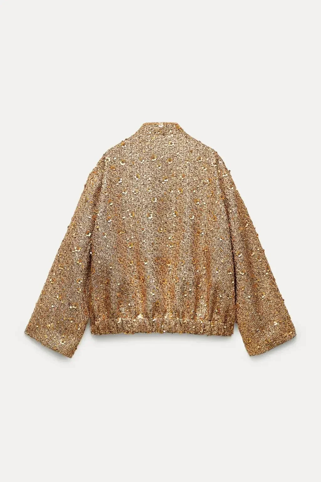Stijlvolle Elegante Dames Bomberjack met Goud Pailletten