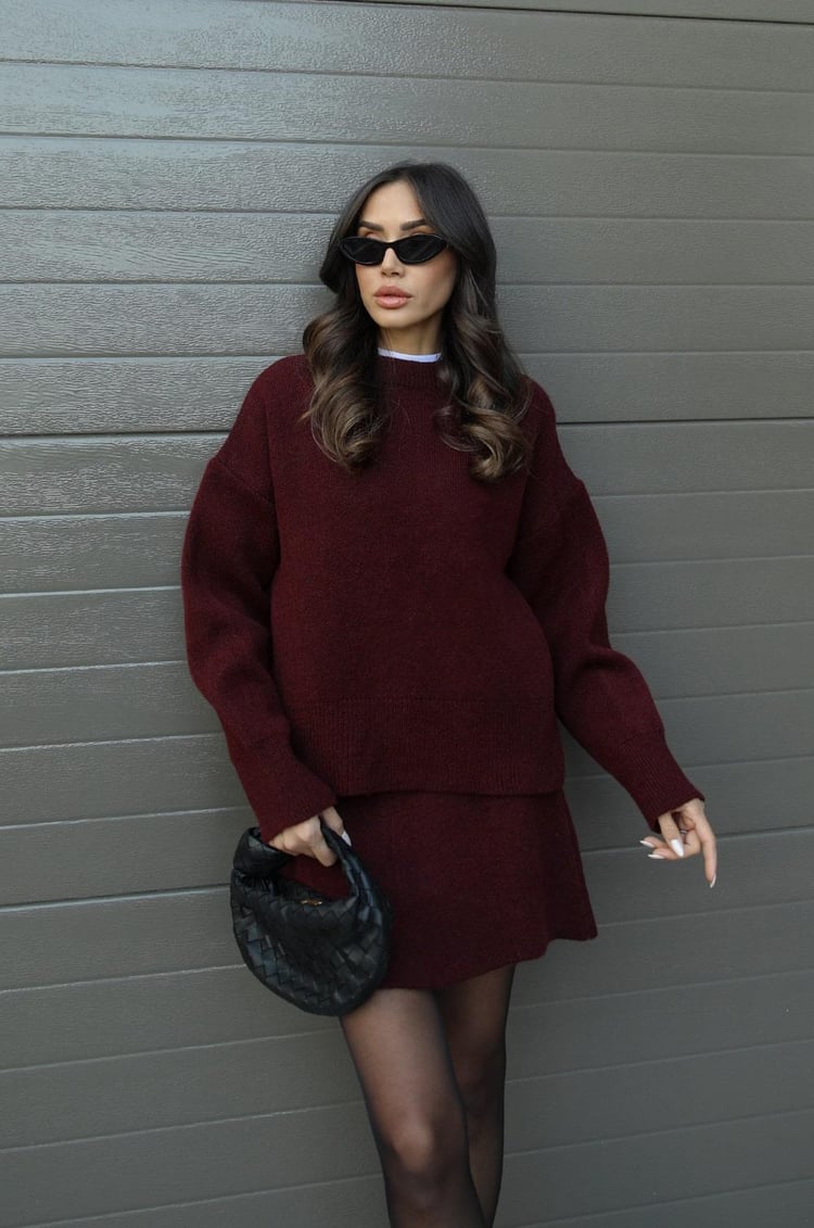 Beau | Cozy Knit 2-Piece Sweater and Skirt Set