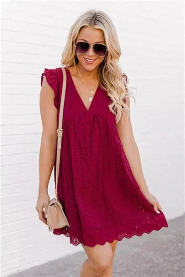 Keisha | Zomerse Eyelet Mini-Jurk