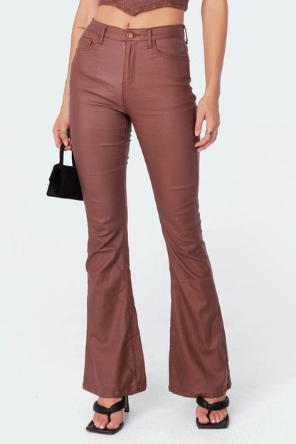 Lisa | Leren Flare Jeans