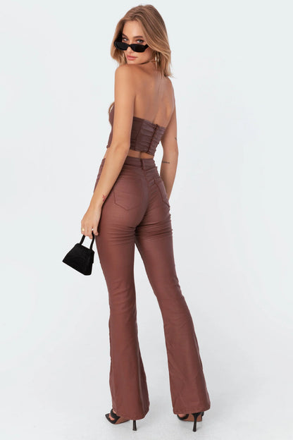 Lisa | Leren Flare Jeans