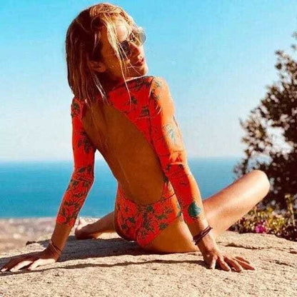 Geovanna | Bloemenprint Swimsuit met Lage Rug