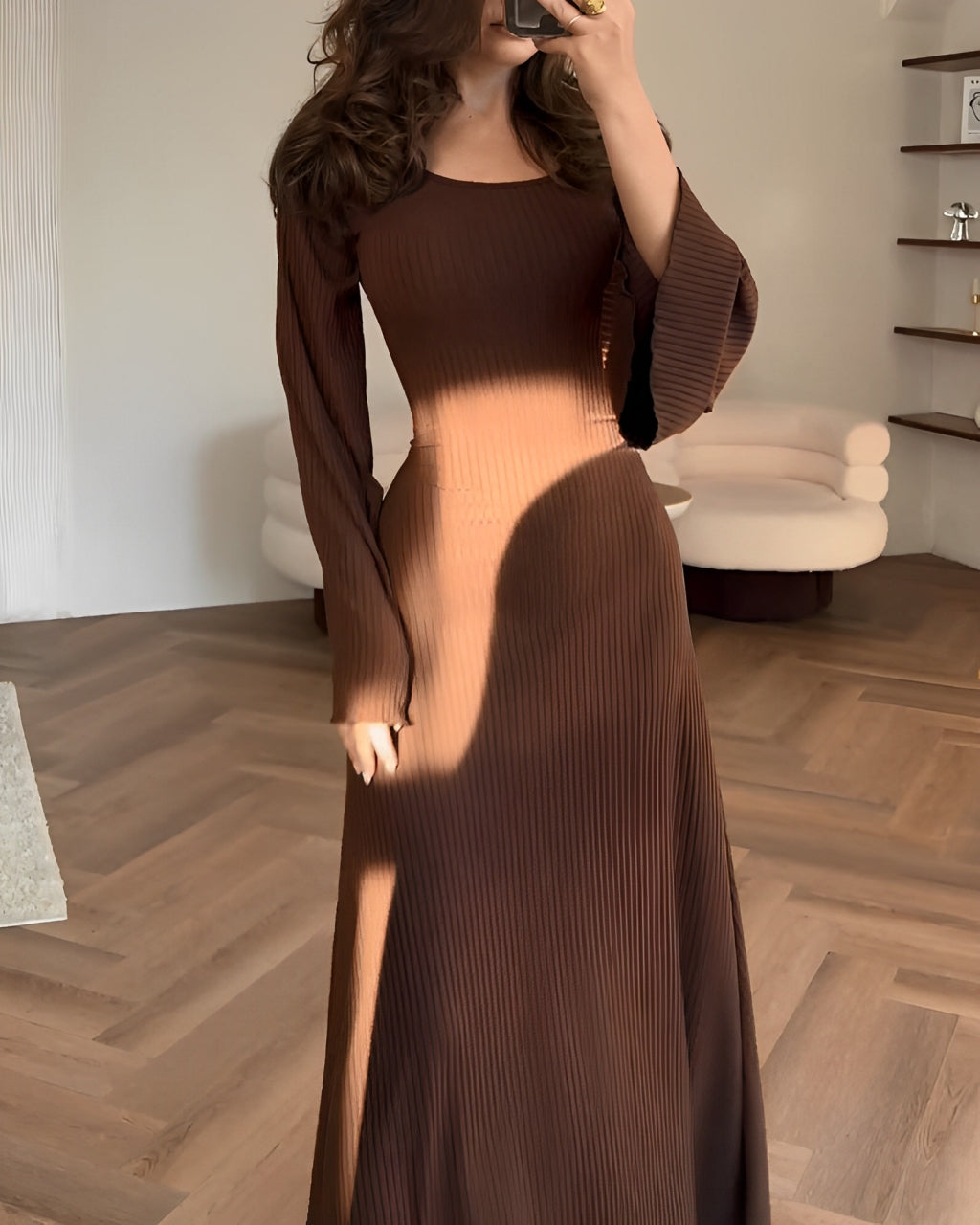 Nora | Elegante Gebreide Maxi Jurk