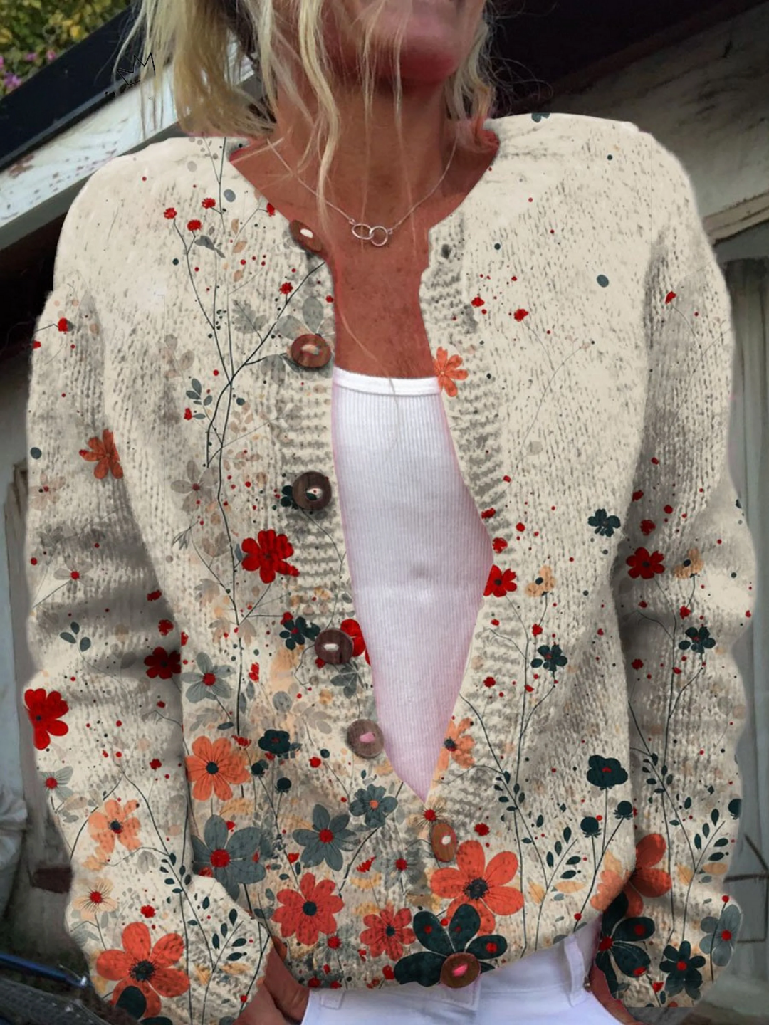 Camellia | Women's Floral Print Open Front Cardigan - Image 1