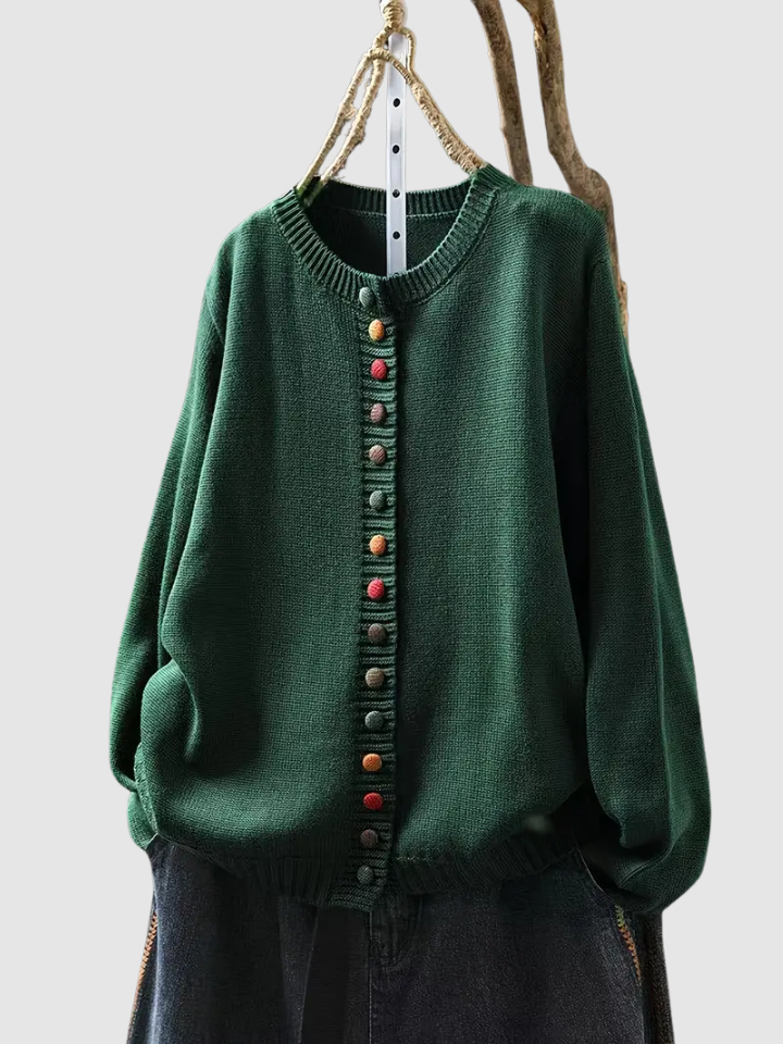 Caspienne | Women's Button-Front Knit Cardigan - Red - Image 5