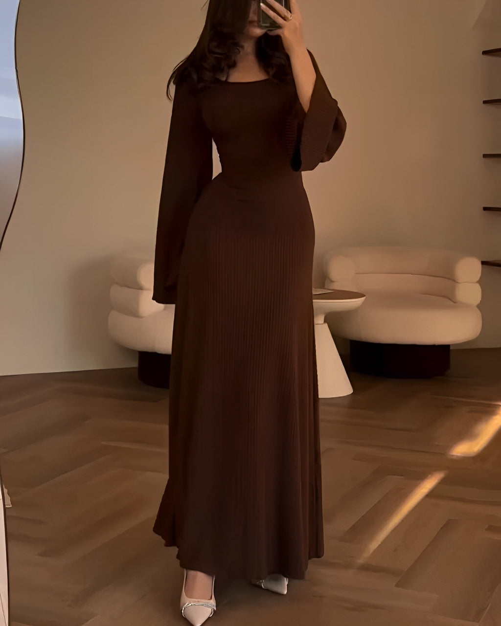 Nora | Elegante Gebreide Maxi Jurk