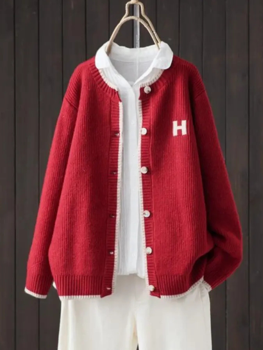 Colveth | Women's Oversized Button-Front Cardigan Sweater - Cream - Image 2