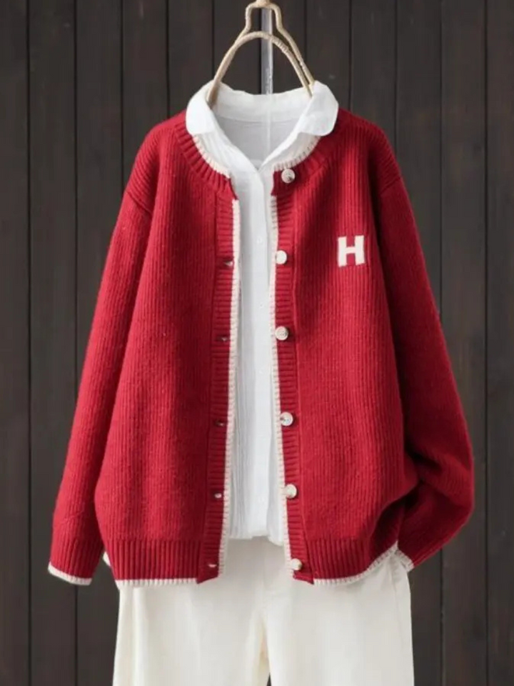Colveth | Women's Oversized Button-Front Cardigan Sweater - Cream - Image 2