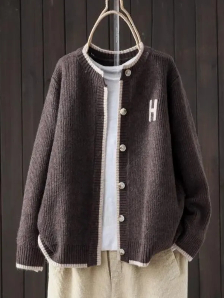 Colveth | Women's Oversized Button-Front Cardigan Sweater - Cream - Image 3