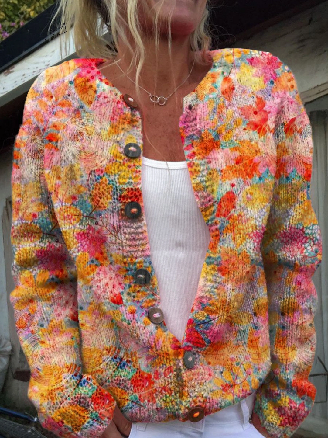 Corvina | Women's Floral Print Open Front Cardigan - Image 1