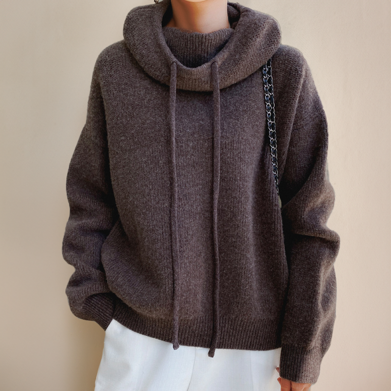 Knitted Oversized Hoodie with Hood