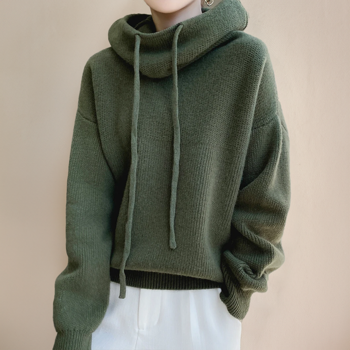 Knitted Oversized Hoodie with Hood