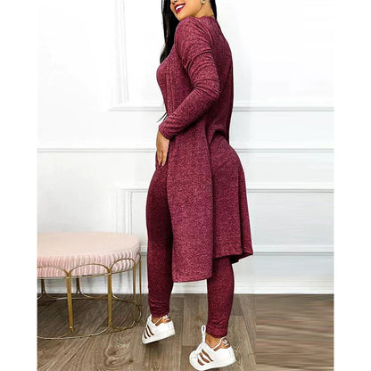 Trendy Dames 3-Delige Loungewear Set met Lange Vest