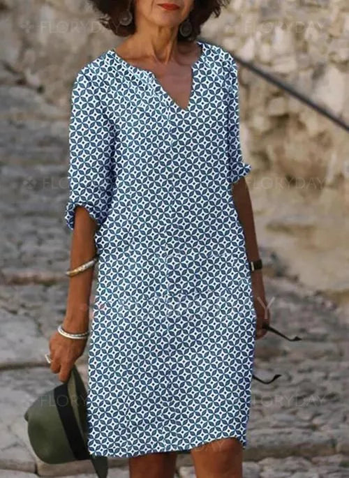 Hermina | Airy Summer Dress with Print - Midi