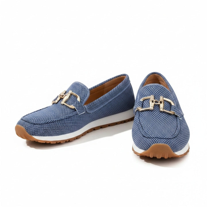 Dames Loafers met Gouden Gesp en Plateau Zool
