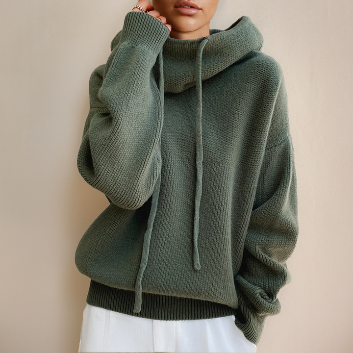 Knitted Oversized Hoodie with Hood