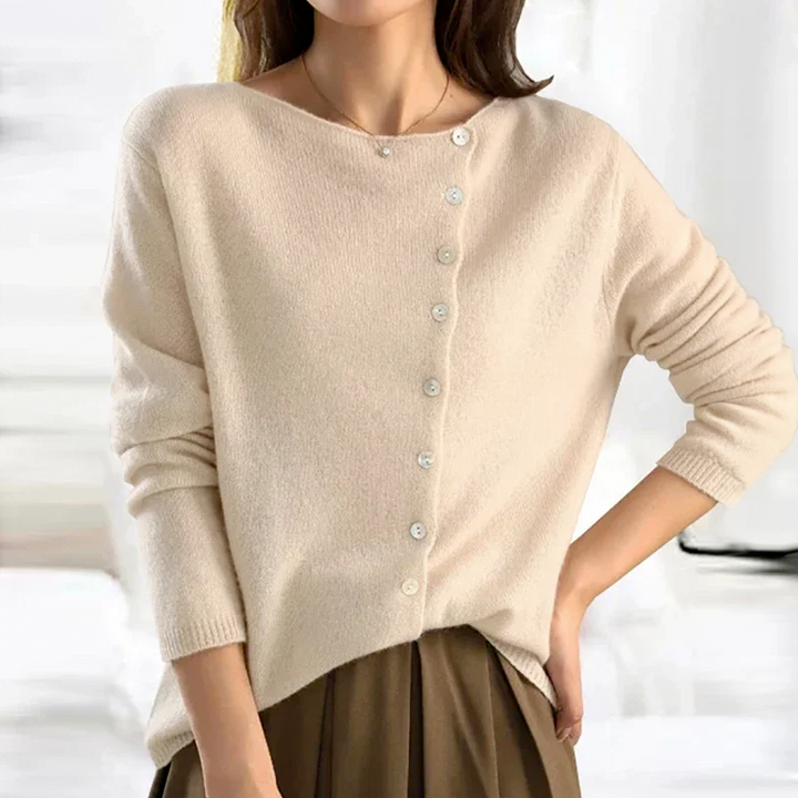 Delvyn | Women's Button-Front Cardigan Sweater - Dark Grey - Image 2