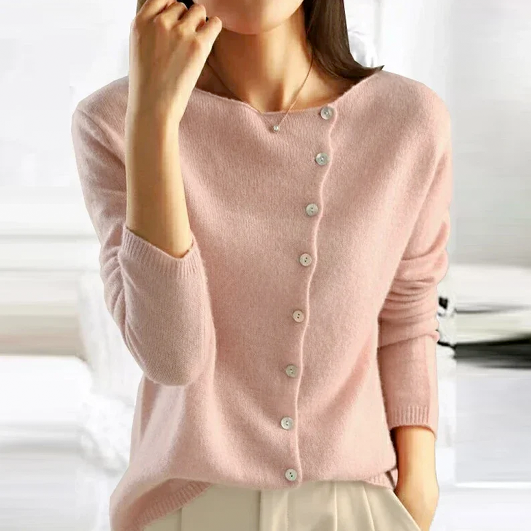 Delvyn | Women's Button-Front Cardigan Sweater - Dark Grey - Image 4
