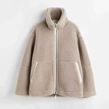 Warme oversized teddy dames jas met comfortabele zachte voering