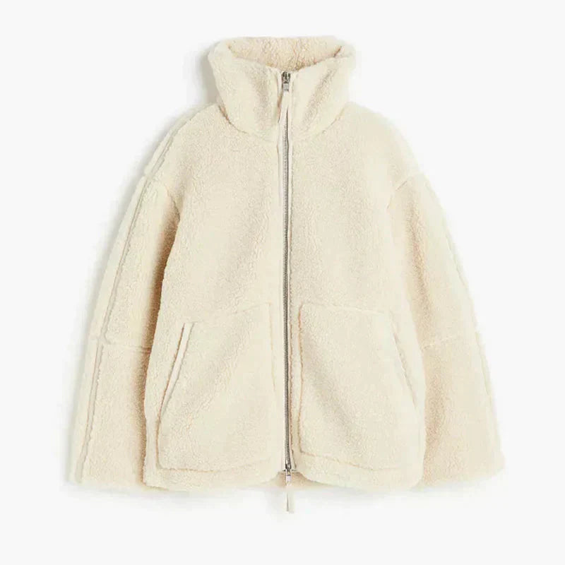 Warme oversized teddy dames jas met comfortabele zachte voering