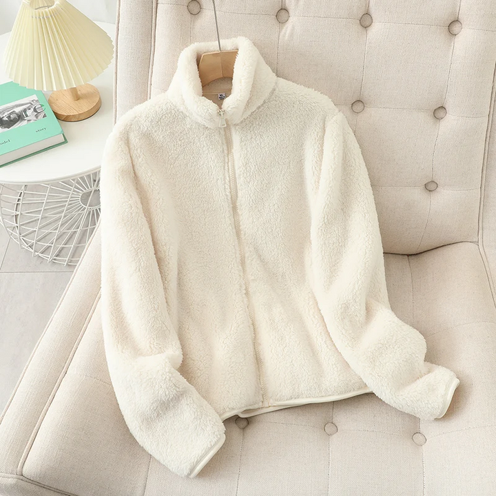 Soft Warm Women's Fleece Vest with High Collar and Zipper