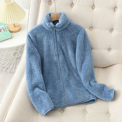 Zacht Warme Dames Fleece Vest met Hoge Kraag en Rits