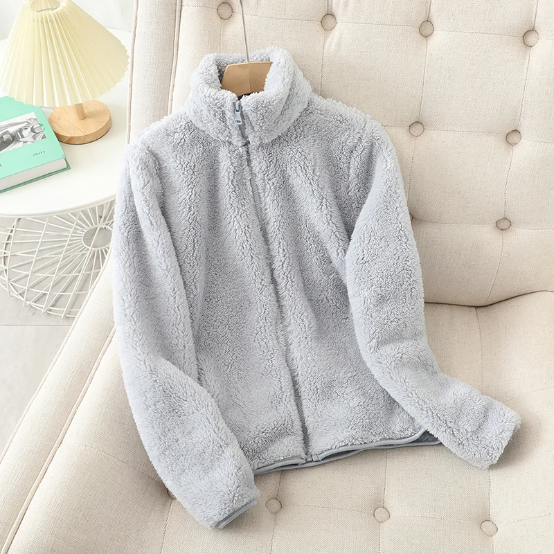 Soft Warm Women's Fleece Vest with High Collar and Zipper