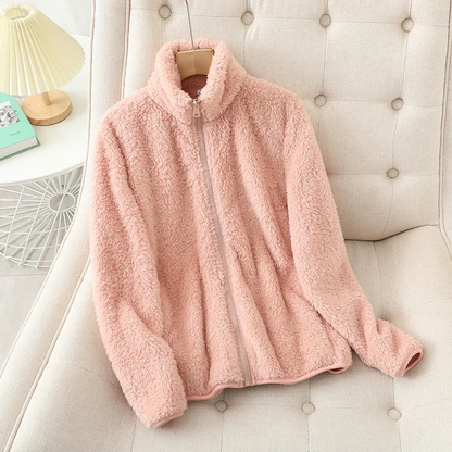 Zacht Warme Dames Fleece Vest met Hoge Kraag en Rits