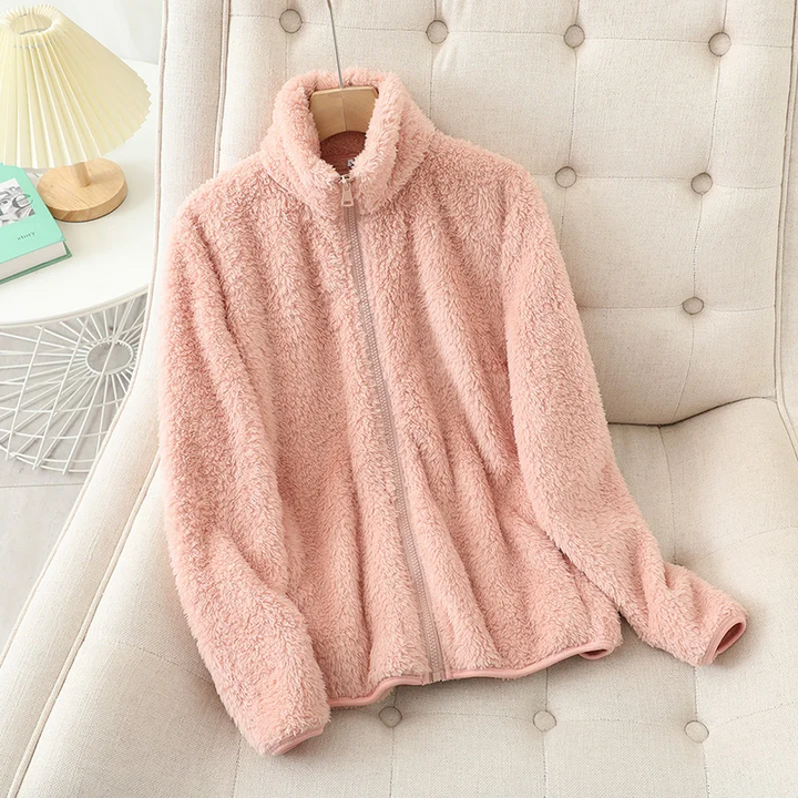 Soft Warm Women's Fleece Vest with High Collar and Zipper