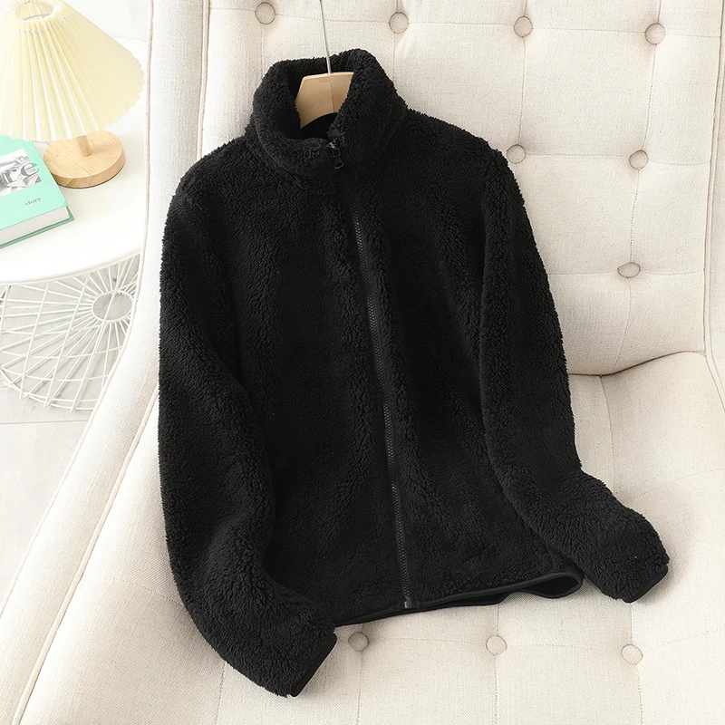 Soft Warm Women's Fleece Vest with High Collar and Zipper