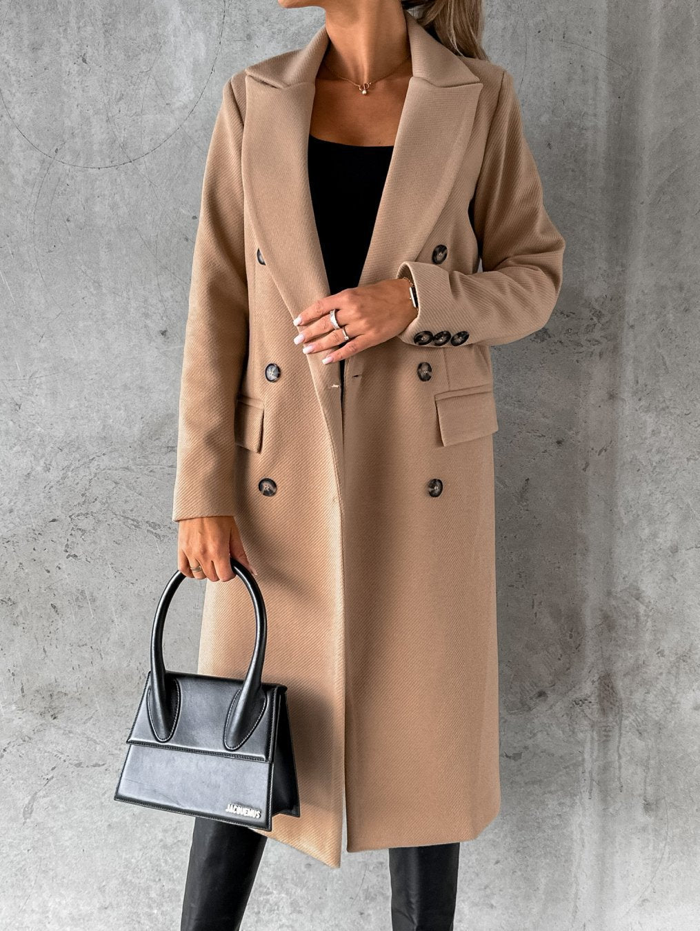 Luxe Dames Trenchcoat Winterjas met Dubbele Knopen