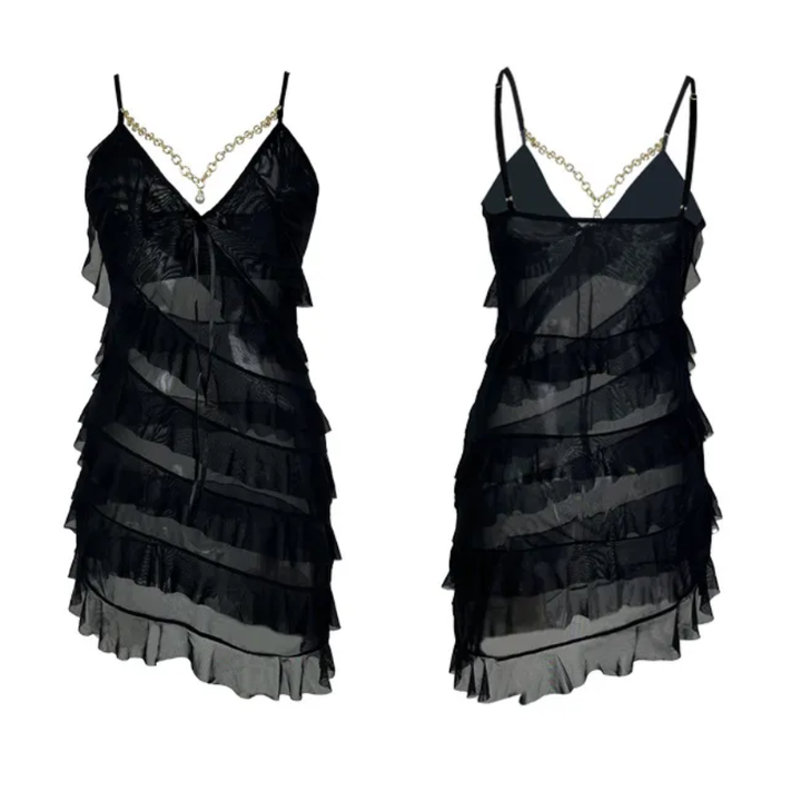 Dames Mini Jurk met Ruches en Asymmetrisch Ontwerp