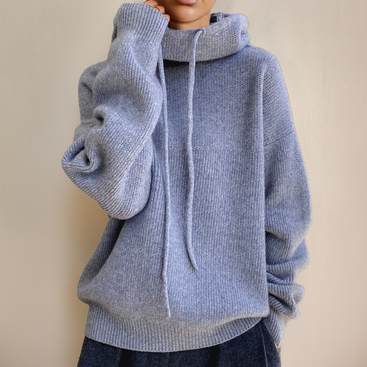 Knitted Oversized Hoodie with Hood