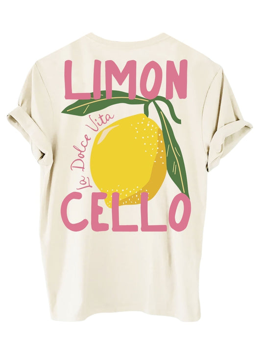 Casual Speels Dames T-shirt met Citroen Print