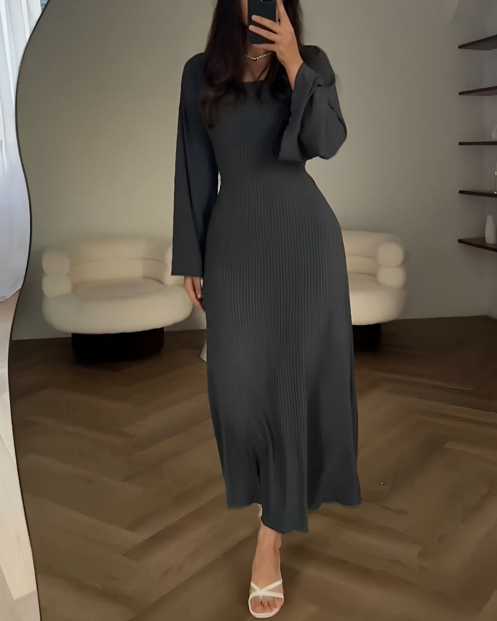 Nora | Elegante Gebreide Maxi Jurk