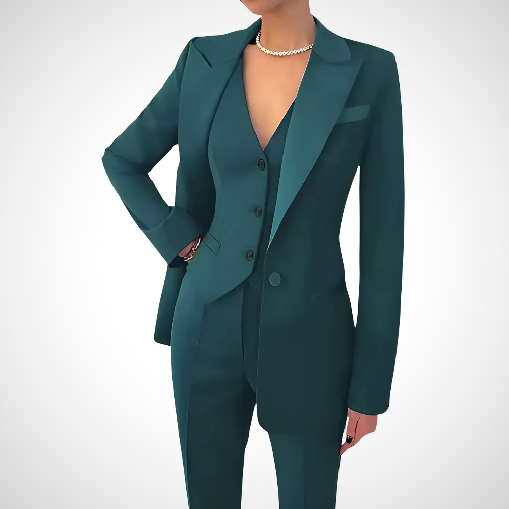 Ensemble 3 pièces de luxe et élégant pour femmes avec blazer, gilet et pantalon