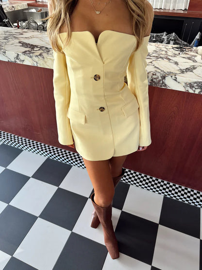 Ellianna | Off-Shoulder Blazer Jurk