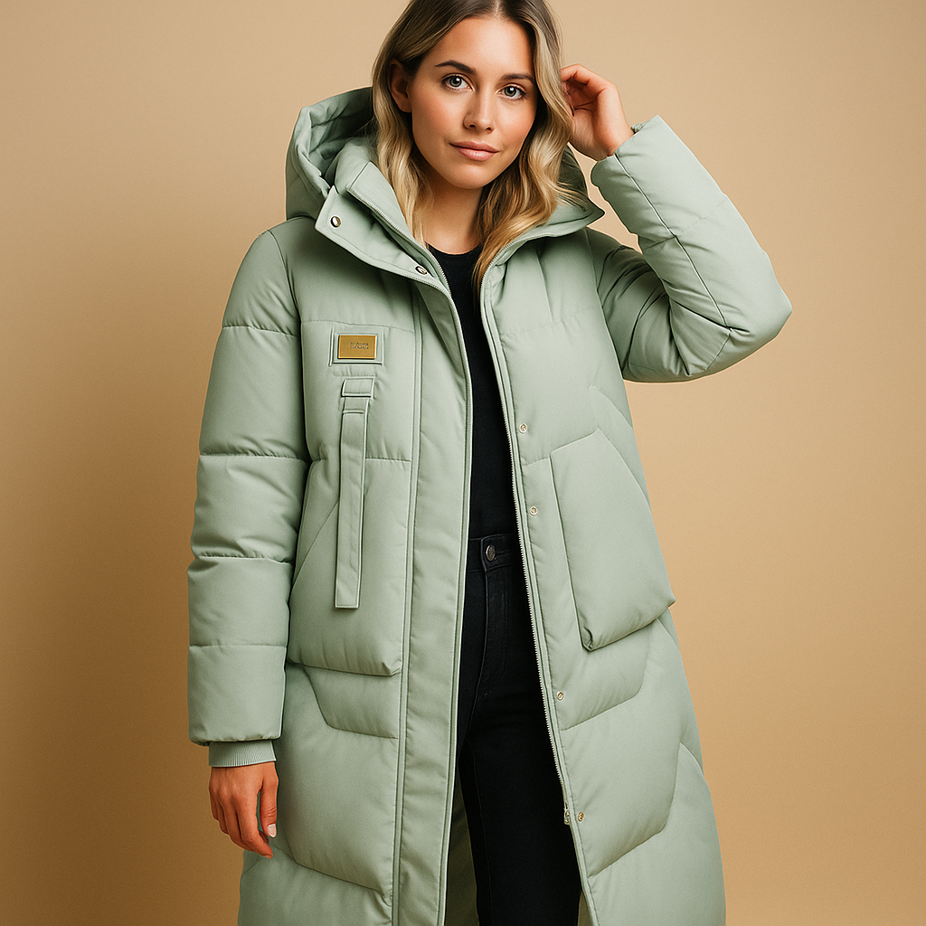 Lange Dames Puffer Winterjas met Capuchon en Rits