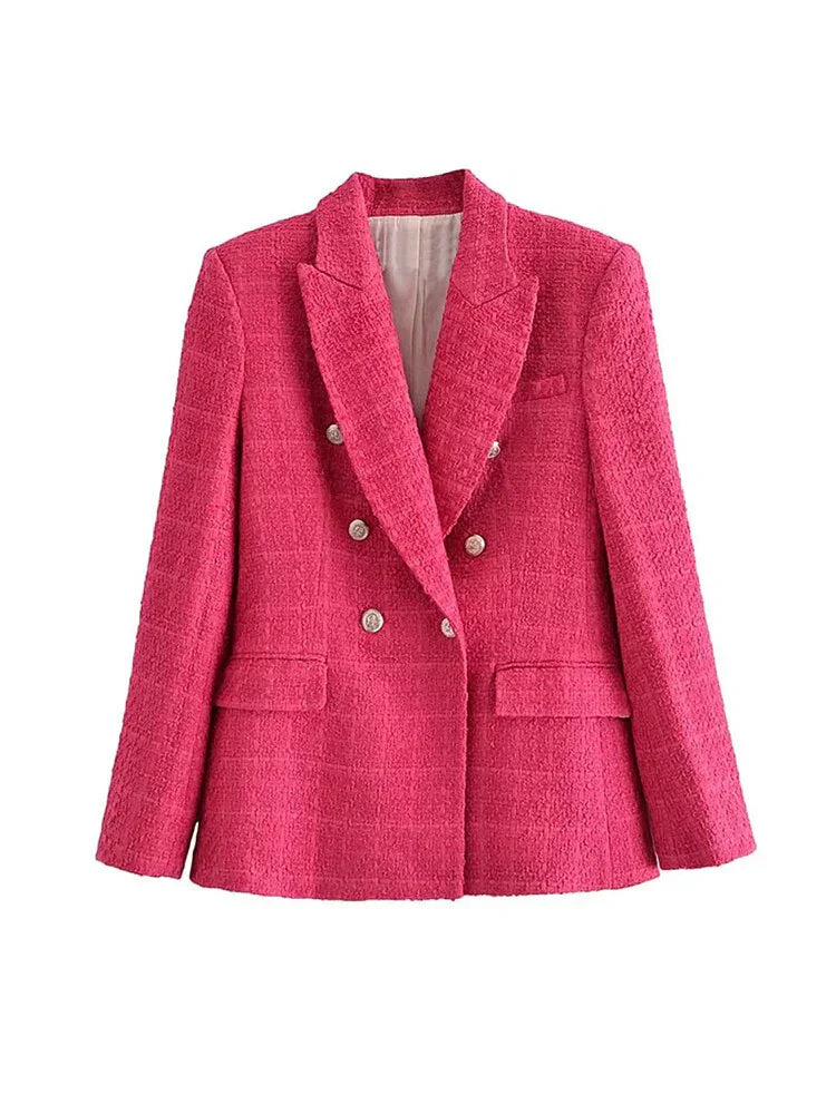 Blazer Femme Structuré Chic avec Fermeture Double Boutonnage Raffinée