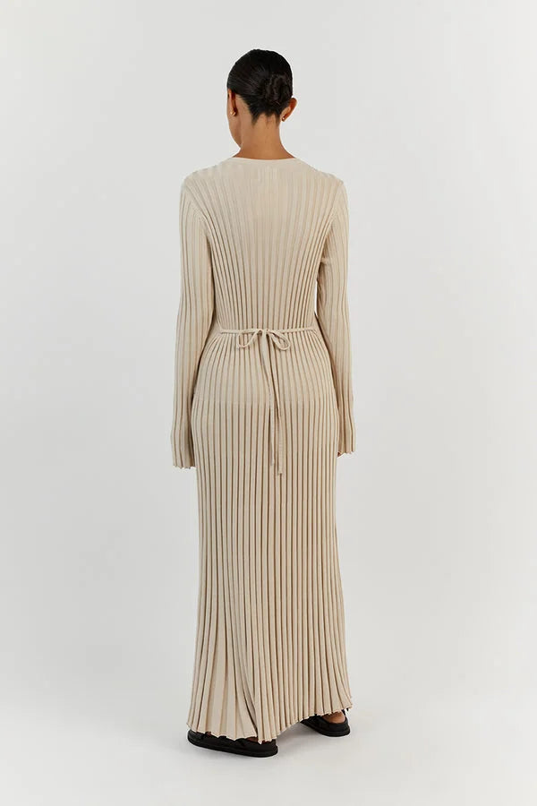 Stijlvolle Dames Maxi Sweater Jurk Met Lange Mouwen