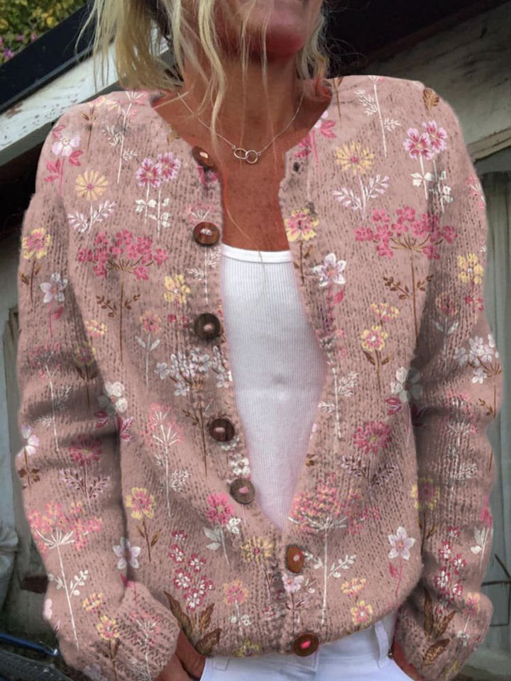 Stylish Comfortable Women's Cardigan with 3D Print and Long Sleeves
