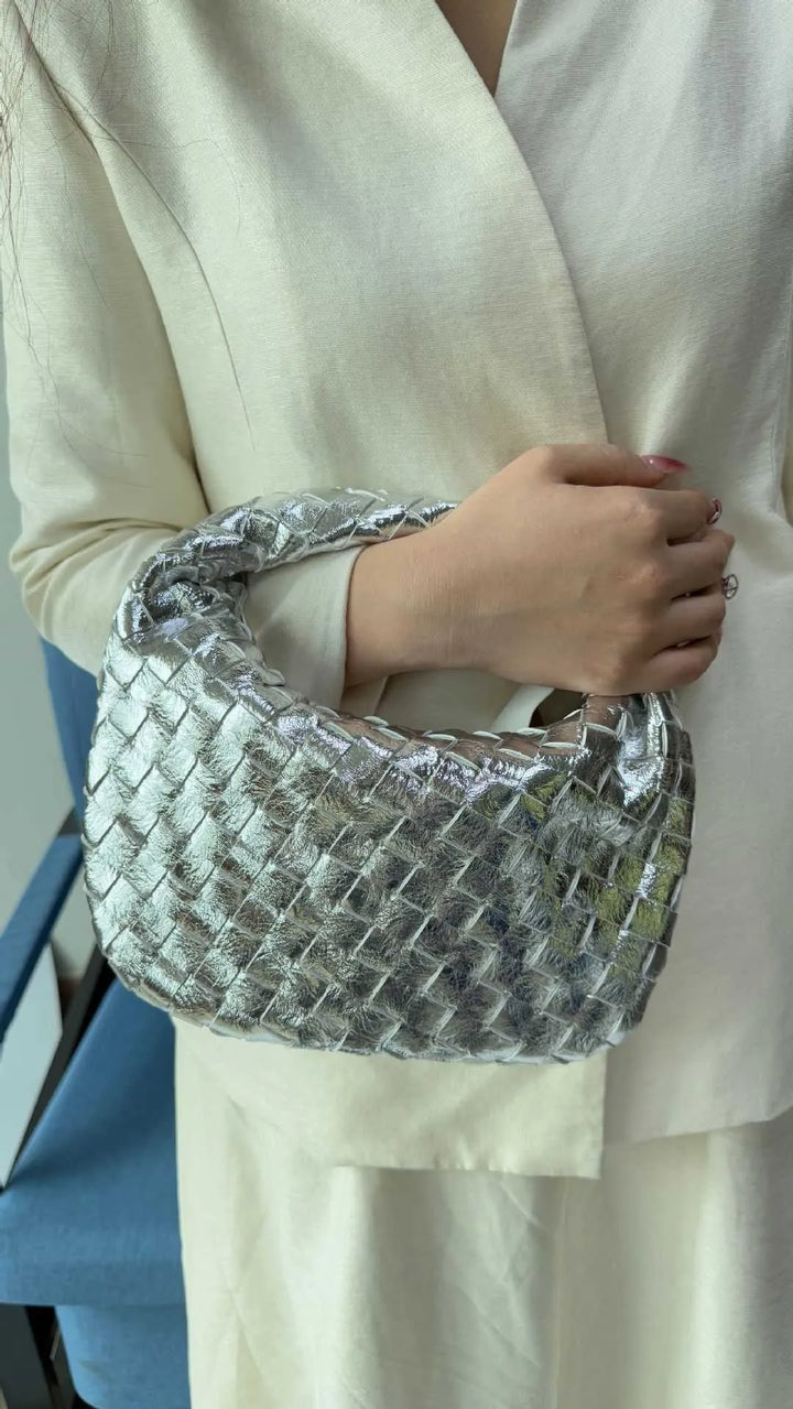 Luxury Women's Shoulder Bag with Braided Detail