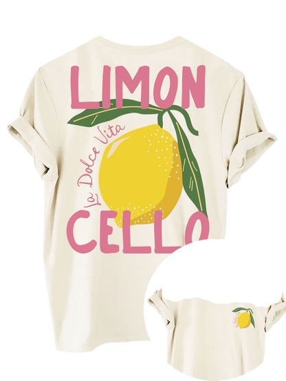 Casual Speels Dames T-shirt met Citroen Print