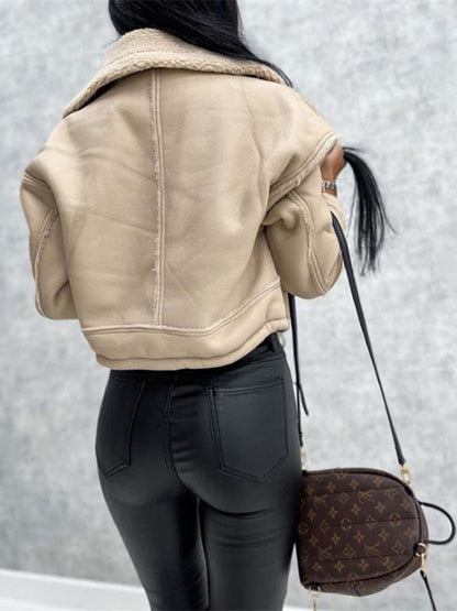 Trendy Dames Jas Met Warme Voering