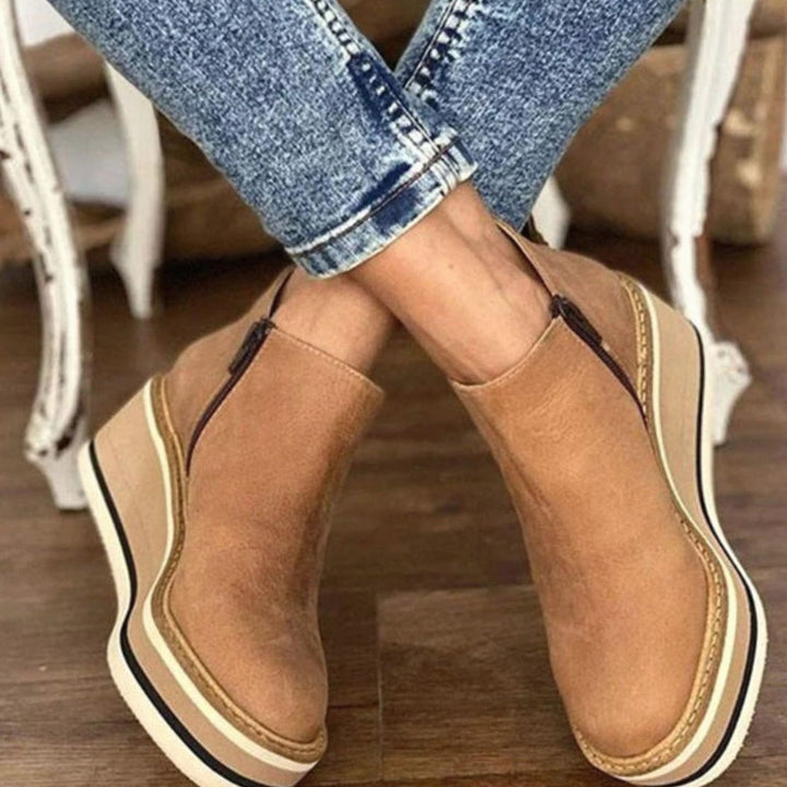 Freya | Women's Platform Wedge Slip-On Chelsea Boots