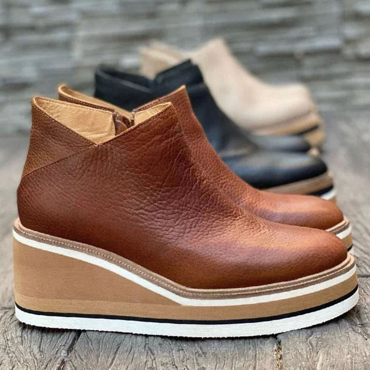 Freya | Women's Platform Wedge Slip-On Chelsea Boots