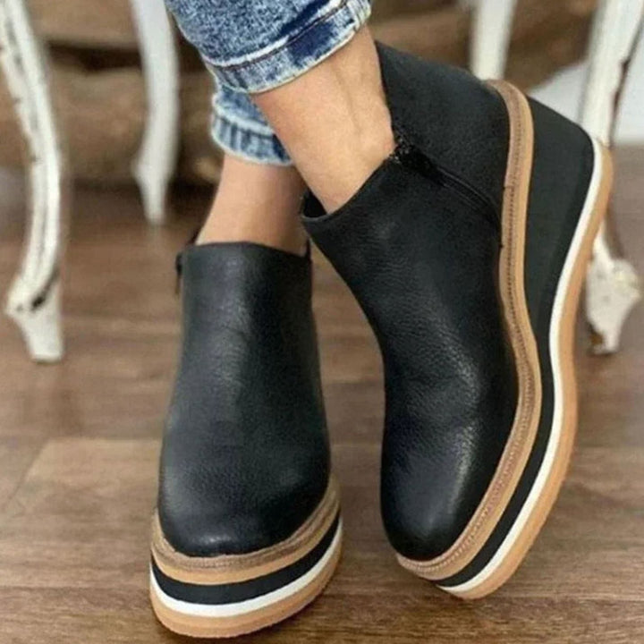 Freya | Women's Platform Wedge Slip-On Chelsea Boots